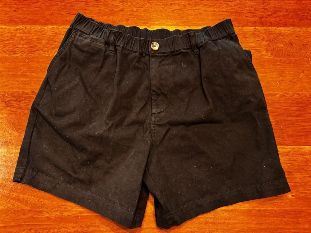 Cove Shorts 32 Cotton Solid Black 5 Inseam Pockets
